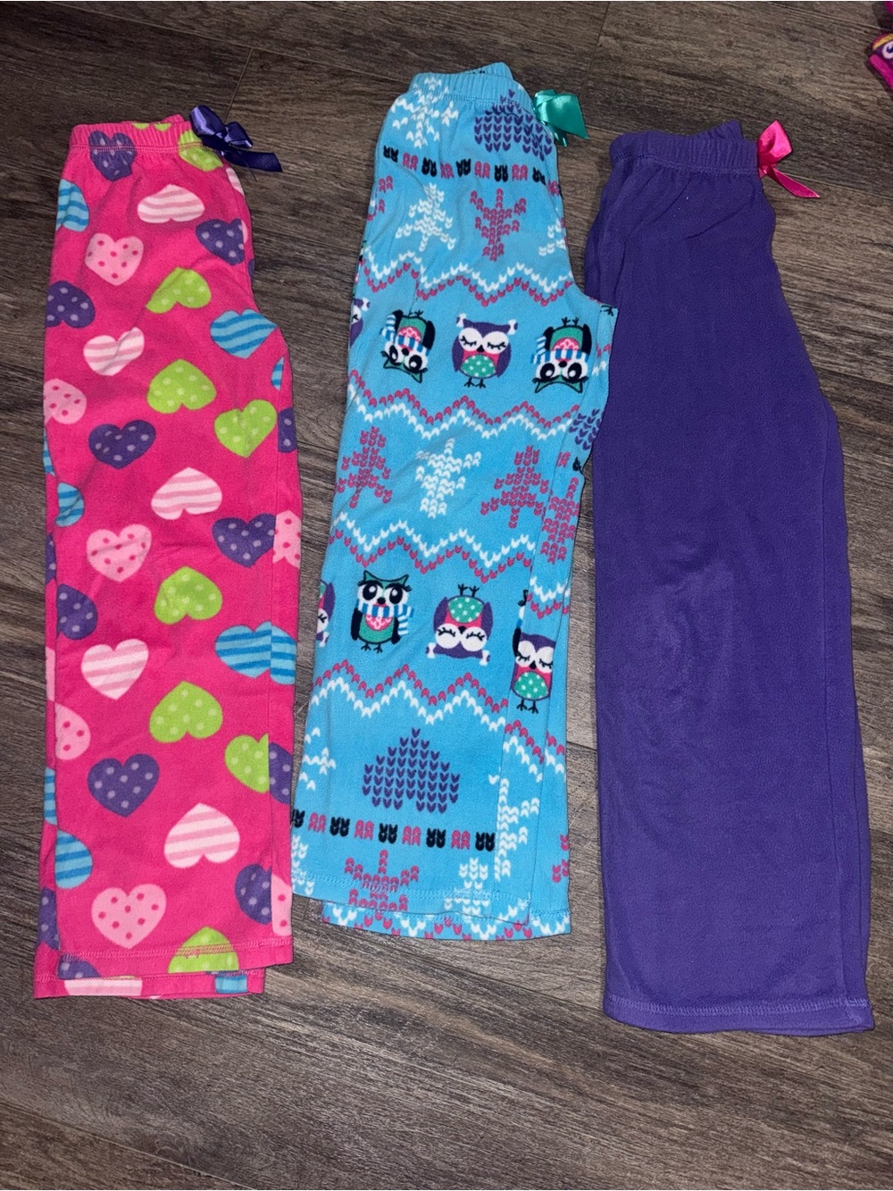 Girls Three-Pack Pajama Pants — Pink, Blue & Purple
